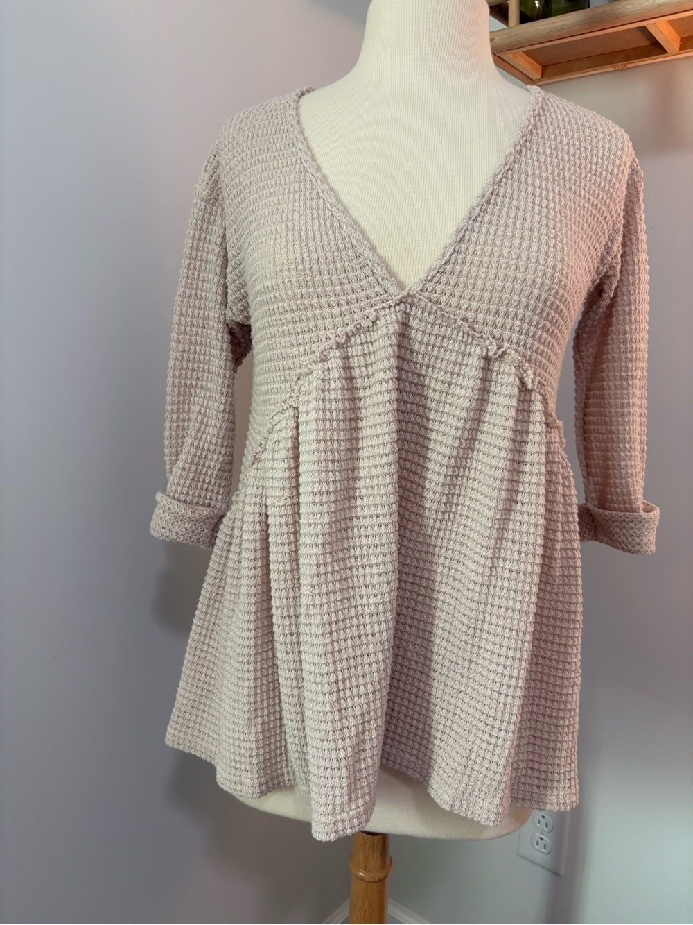 Altar’d State Waffle-Knit Tunic Top